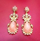 Brinco Pedraria Rosa Dourado